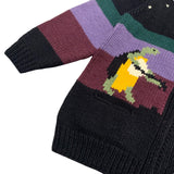 Kapital Sweater Vintage Cartoon Zipper Knitted Cardigan Color Matching Casual Style Loose Turtle Coat