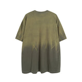 Men T-Shirt Graffiti Tie-Dye Gradient Color Loose Casual