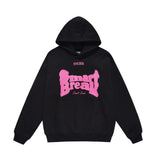 Men Fleece Lined Hoodie Winter Hooded Sweater Men Oversize Letters Printed Loose Long Sleeves