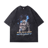 Men T-Shirt Cartoon Anime Print Vibe Distressed