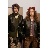 Unisex Pu Jacket Locomotive Style PU Leather Coat Baggy Coat