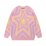 Men Sweater Five-Pointed Star Jacquard Knitted Sweater Niche