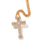 Jewelry Hip Hop Cross Pendant Personality T-Square Zircon Necklace Crosses St. Valentine's Spectrum
