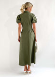 Women Dress Summer Temperament Waist-Controlled Dress