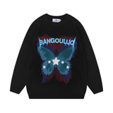 Women Sweater Butterfly Print Couple Knitted Sweater