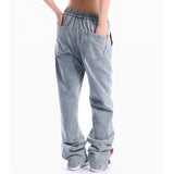 Men Jeans Zipper Slit