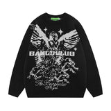 Women Sweater Vintage Angel Jacquard College Style