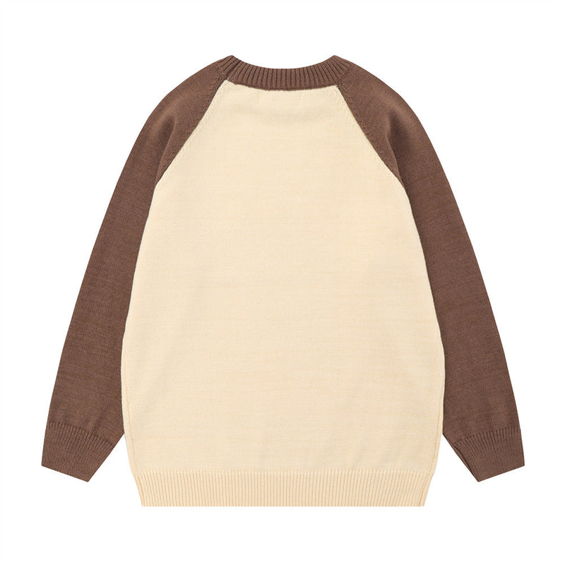 Men Sweater Five-Pointed Star Printed Sweater Loose
