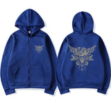 Korn Skull Wings Girls Juniors Black Graphic Zipper Hoodie
