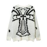 Women Sweater Cross Ripped Sweater