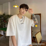 Men T Shirt Suede Summer Heavy Loose Casual
