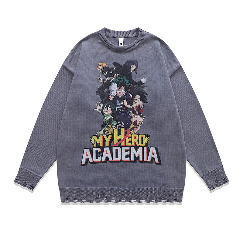 Women Sweater Vintage Cartoon Anime Lazy Style Knitted Sweater