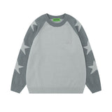 Women Sweater Contrast Color Striped Soft Knitted Top Retro Loose