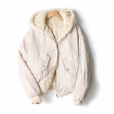 Women Cotton Coat Double-Sided Lamb Wool Coat Loose