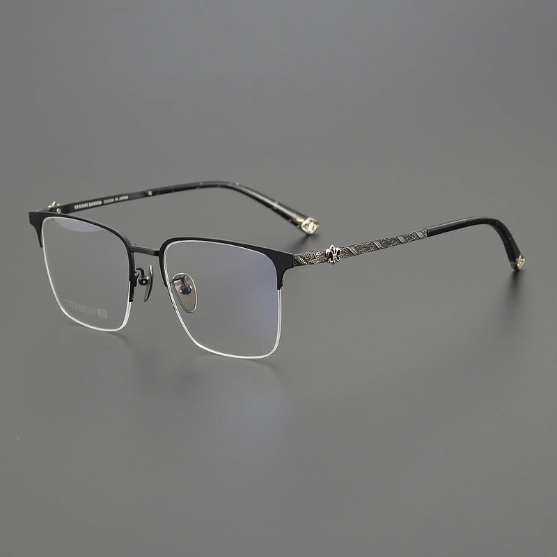 CHH Chrome Hearts Glasses fashion pure titanium dragon pattern carved half frame glasses
