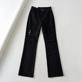 Women Jeans Multi-Pocket Slimming Retro