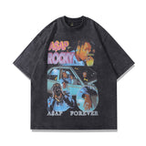 Men T-Shirt NBA Star Print Distressed Oversize Vintage
