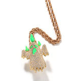 Jewelry Color Luminous Ghost Pendant Necklace Royalty Night light Jesus Pieces