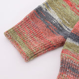 Men Sweater Vintage Stripe Jacquard Knitted Sweater