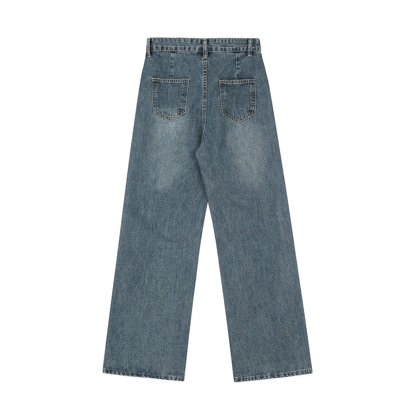 Men Jeans Stitching Hip Hop Trend Loose All-Match