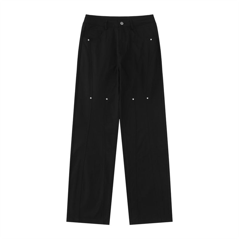 Men Jeans Solid Color Stitching Loose Leisure All-Matching