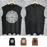 Purple Brand Distressed Tank T Shirts Distressed Sleeveless T-shirt Vest