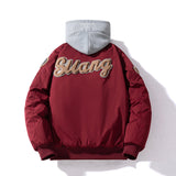 Mens Vintage Jackets Baseball Jacket Hooded Flight Suit Cotton Jacket