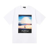 PURPLE Hot Sale PURPLE Letter Print T-shirt Streetwear Vintage