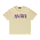 Amiri T Shirt Printed Casual Hip Hop round Neck Short Sleeve T-shirt