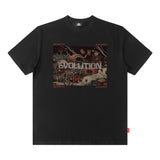 Men T-Shirt Cartoon Creative Printing Loose