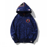 Bathing Ape Hoodie Camouflage Shark Head Zipper