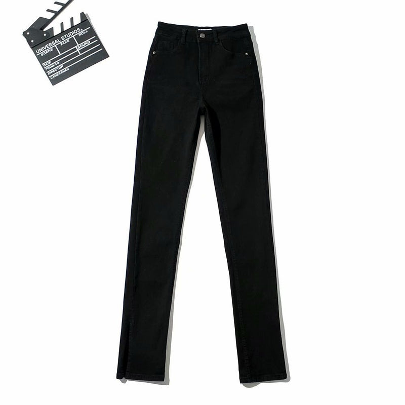Women Jeans Slit Slim-Fitting Jeans