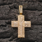 Jewelry Square Zirconium Full Diamond Cross Pendant Punk Street Trendy Crosses Spectrum St. Valentine's