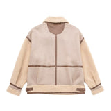 Women Cotton Coat Motorcycle Jacket Imitation Lamb Wool