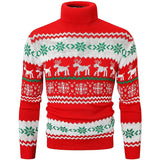 Ugly Christmas Sweater Turtleneck Sweater Autumn and Winter Elk Pattern Sweater