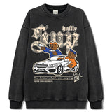Unisex Long Sleeve Shirt Vintage Hip Hop Crew Neck Sweater