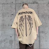 Men T Shirt Heavy Summer Loose plus Size Retro Distressed