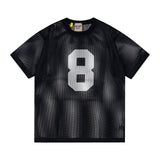 Gallery Dept T-Shirt Alphabet Print Hollow Mesh Short Sleeve T-Shirt