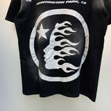 Hellstar T Shirt Vintage Old Loose Casual Short Sleeve T-Shirt