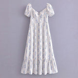 Women Dresses Summer Floral Slim-Fitting Dress