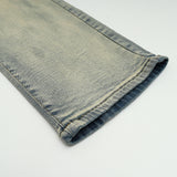 Men Jeans Gothic Letter Printing Mud Yellow Loose