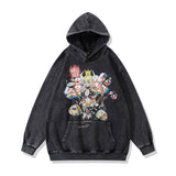 Mens Vintage Hoodie print wash jacket sweater