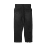 Men Jeans Ripped Hip Hop Scratch Frayed Edges