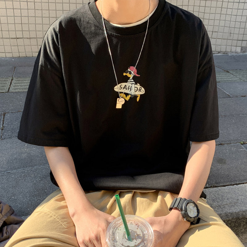 Men T Shirt Summer Loose All-Matching
