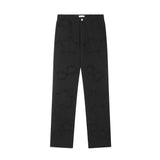 Men Jeans Five-Pointed Star Patch Loose Solid Color