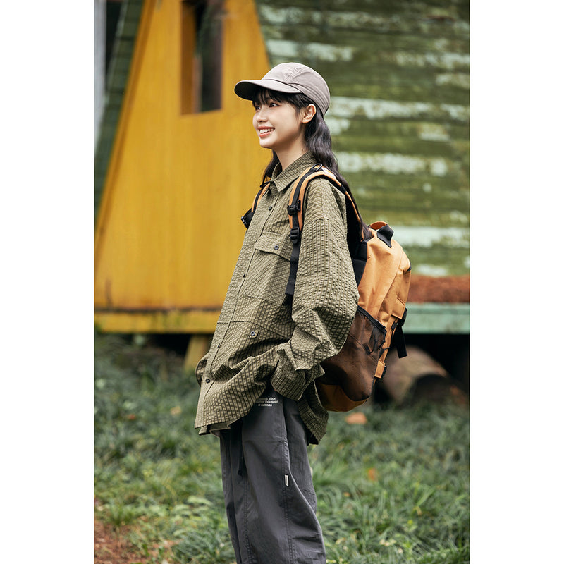 Unisex Shirt Retro Plaid Shirt Long Sleeve