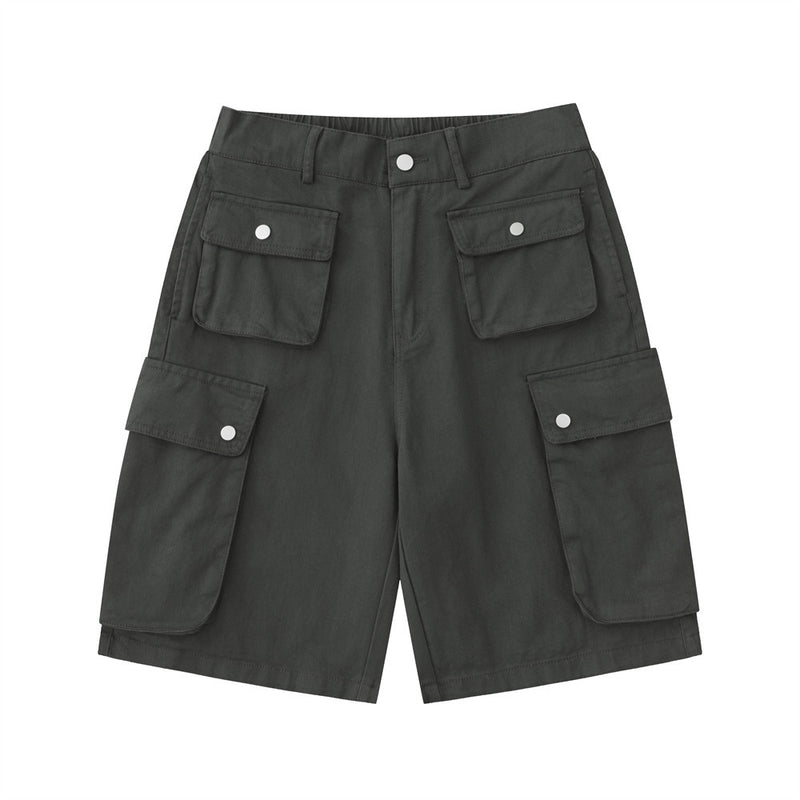 Men Shorts Loose Casual Straight-Leg Multi-Pocket Jeans