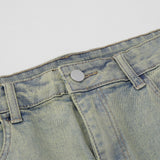 Men Jeans Distressed Faded Loose Retro Casual
