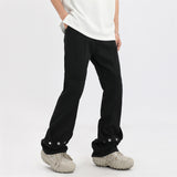 Men Jeans Bell-Bottom Pants Stitching Trousers