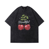 Men T-Shirt Summer Longteng Retro Distressed Heavy